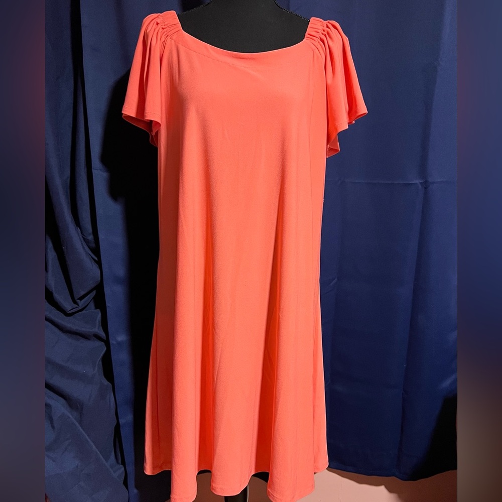 Signature by Robbie Bee Vibrant Coral Mini Dress